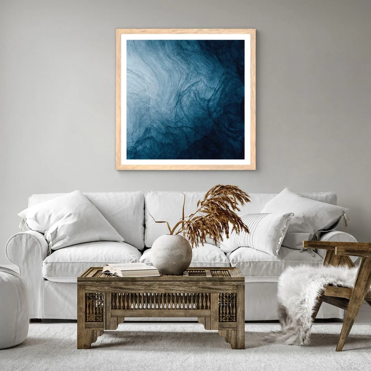 Poster in cornice rovere chiaro - Arrivando in profondità - 30x30 cm