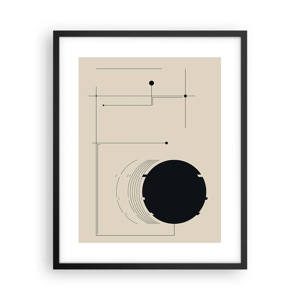 Poster in cornice nera - Composizione elastica e dinamica - 40x50 cm