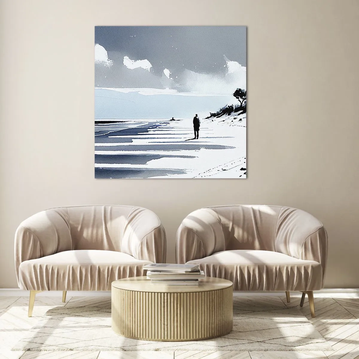 Quadro su vetro - Solo con se stesso - 40x40 cm