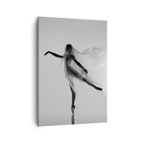 Quadro su tela - Stampe su Tela - Una ballerina in una posa eterea con tessuto fluido - 50x70cm - Leggerezza ed eleganza - Decorazione murale moderna per soggiorno e camera da letto ARTTOR