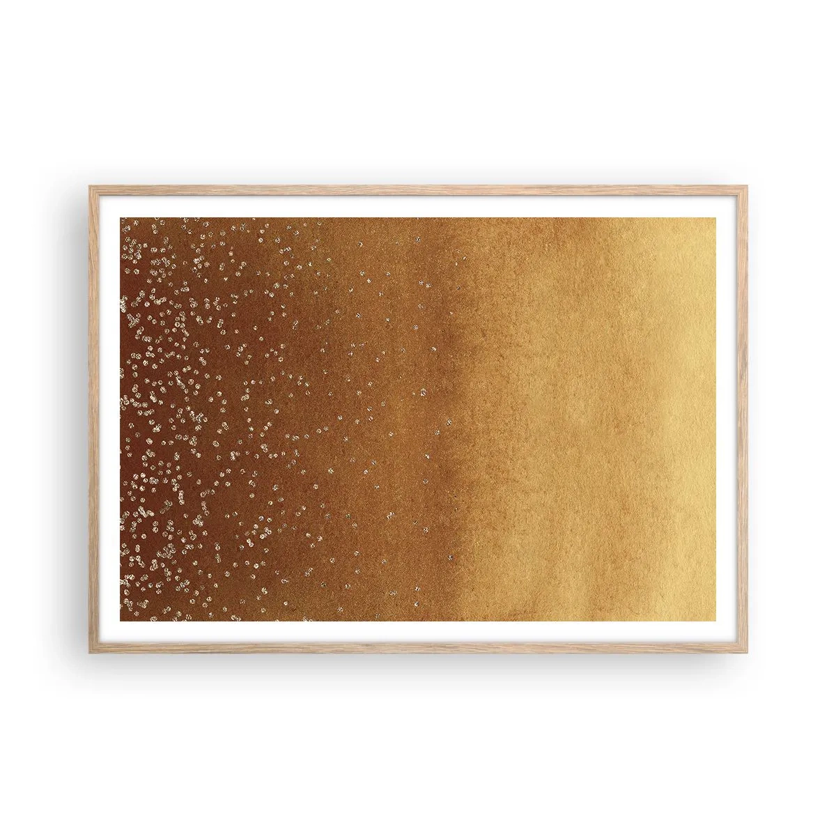Poster in cornice rovere chiaro - La nascita della luce - 100x70 cm