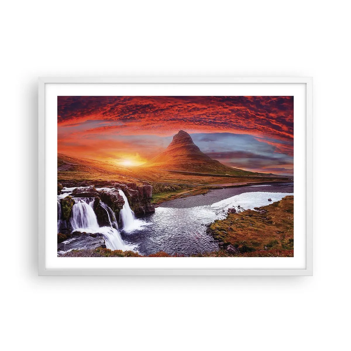 Poster in cornice bianca - Paesaggio della Terra di Mezzo - 70x50 cm