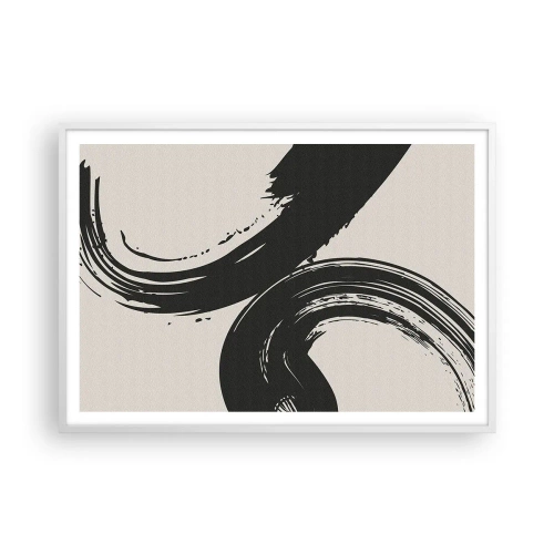 Poster in cornice bianca - Energico e circolare - 100x70 cm
