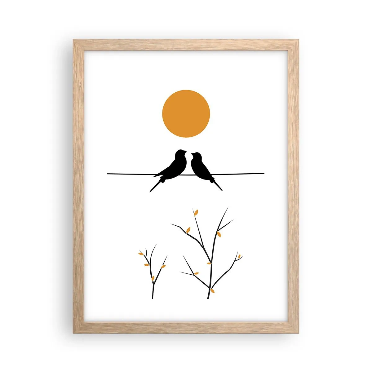 Poster in cornice rovere chiaro - Sera da usignoli - 30x40 cm