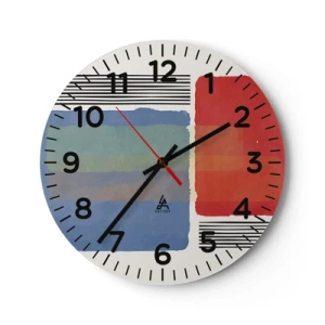 Orologio da parete - Orologio in Vetro - Spirito e lettera della geometria - 30x30 cm