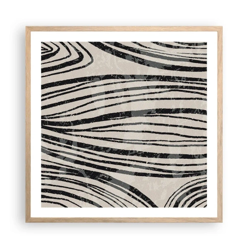 Poster in cornice rovere chiaro - Una palude di linee - 60x60 cm