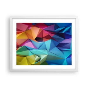 Poster in cornice bianca - Origami arcobaleno - 50x40 cm