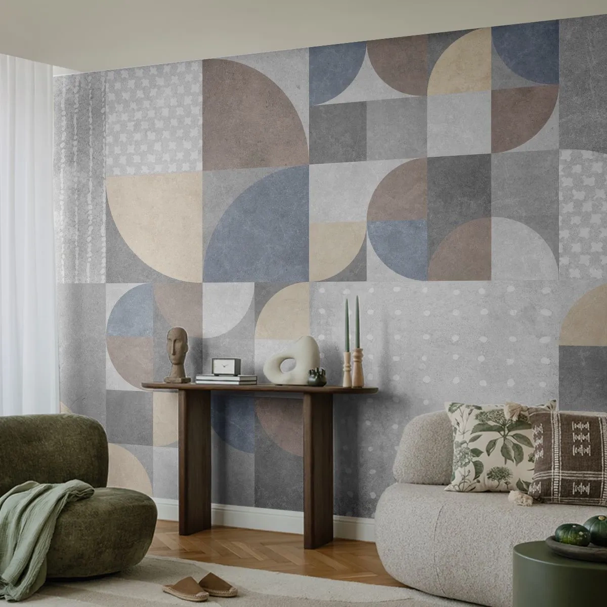 Fotomurali Autoadesivo Deluxe Sticker - Fantasia di ceramica - Astrazione, Pezzo, Motivo geometrico - 100x70 cm