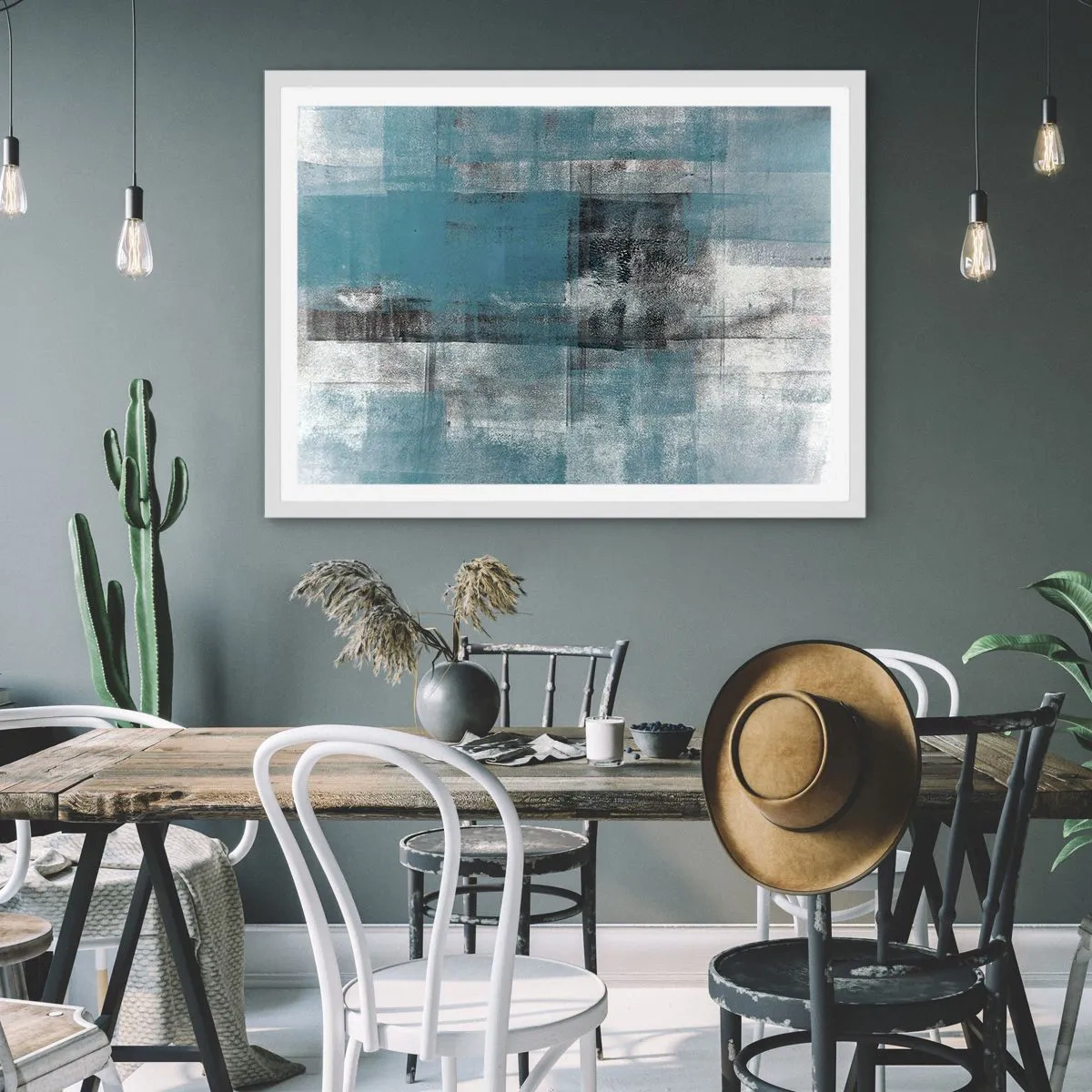 Poster in cornice bianca - Acqua e aria - 100x70 cm