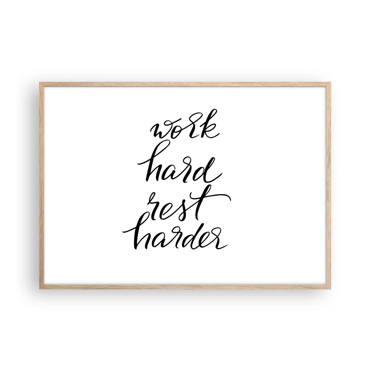 Poster in cornice rovere chiaro - L'equilibrio della vita - 100x70 cm