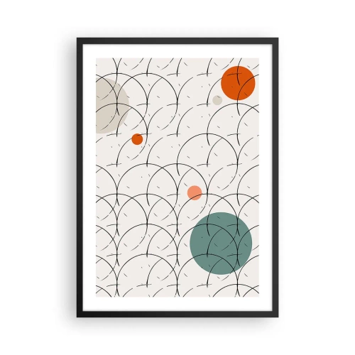 Poster in cornice nera - Astrazione geometrica moderna con accenti colorati - 50x70cm - Nello spirito della pop-art - Decorazione murale moderna per soggiorno e camera da letto ARTTOR