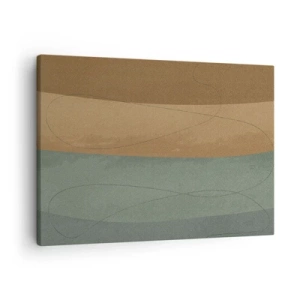 Quadro su tela - Stampe su Tela - Composizione astratta nei toni naturali della terra - 70x50cm - Composizione orizzontale - Decorazione murale moderna per soggiorno e camera da letto ARTTOR
