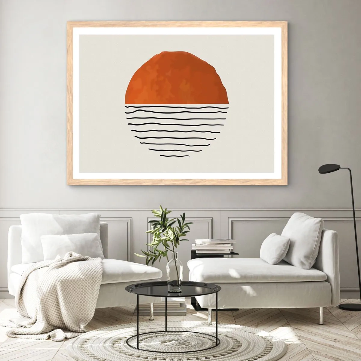 Poster in cornice rovere chiaro - Atmosfera giapponese - 100x70 cm