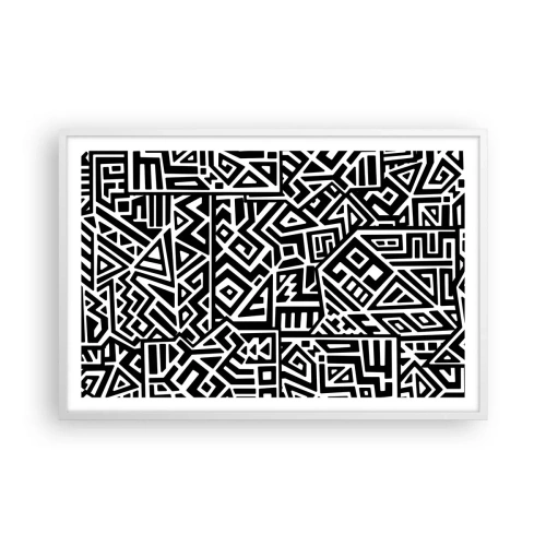 Poster in cornice bianca - Composizione precolombiana - 91x61 cm