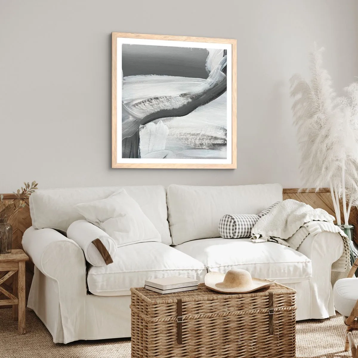 Poster in cornice rovere chiaro - Movimento deciso - 60x60 cm