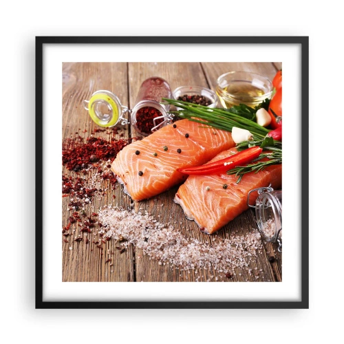 Poster in cornice nera - Avventura norvegese in cucina - 50x50 cm