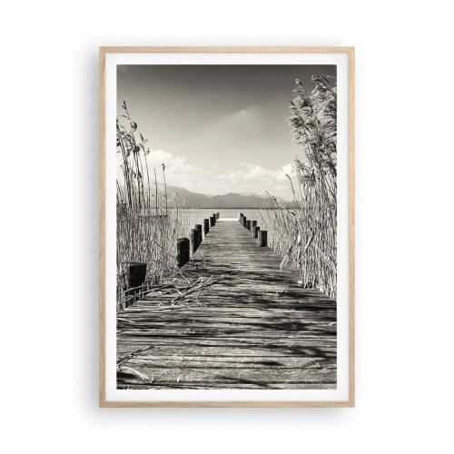 Poster in cornice rovere chiaro - Nel silenzio dell'erba - 70x100 cm