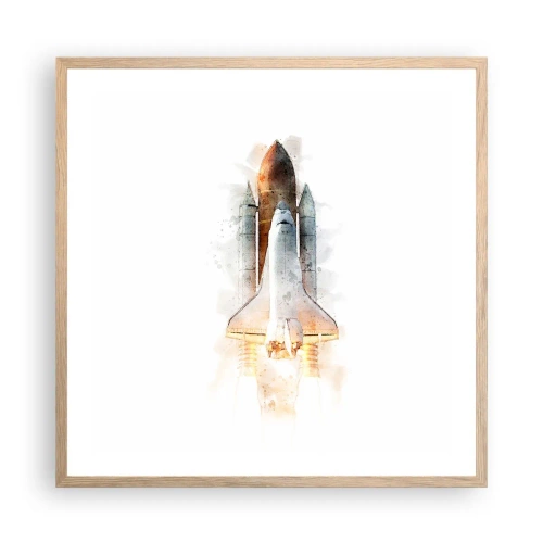 Poster in cornice rovere chiaro - La partenza degli esploratori - 60x60 cm