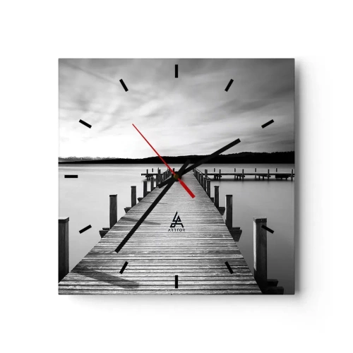 Orologio da parete - Orologio in Vetro - Pace sull'acqua - 40x40 cm