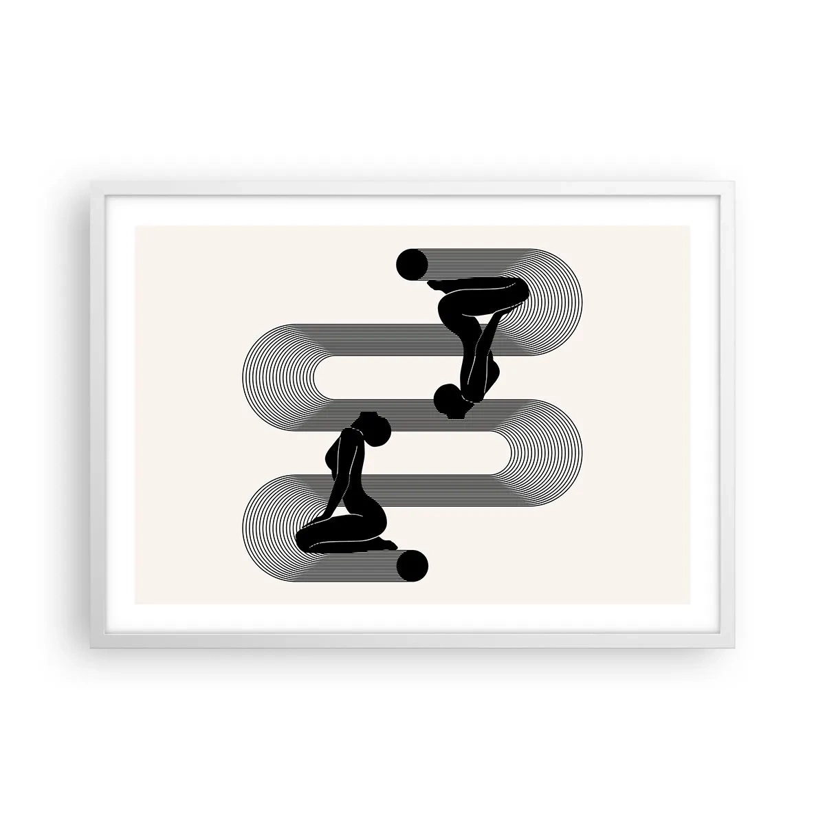 Poster in cornice bianca - Simmetria sensuale - 70x50 cm