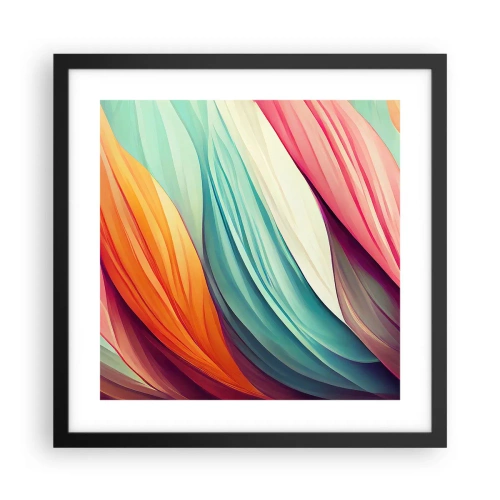 Poster in cornice nera - Intreccio arcobaleno - 40x40 cm