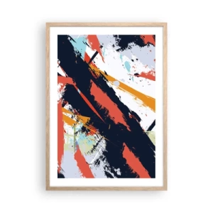 Poster in cornice rovere chiaro - Composizione dinamica - 50x70 cm