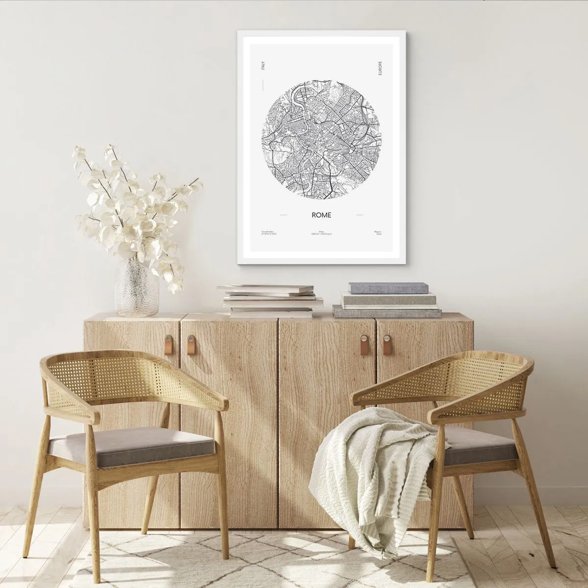 Poster in cornice bianca - Anatomia di Roma - 70x100 cm
