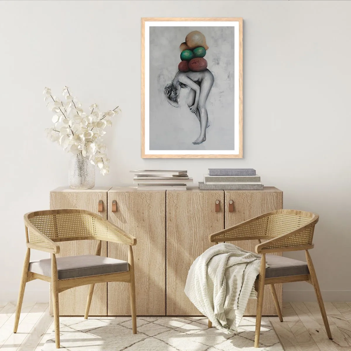 Poster in cornice rovere chiaro - Il peso della vita - 30x40 cm