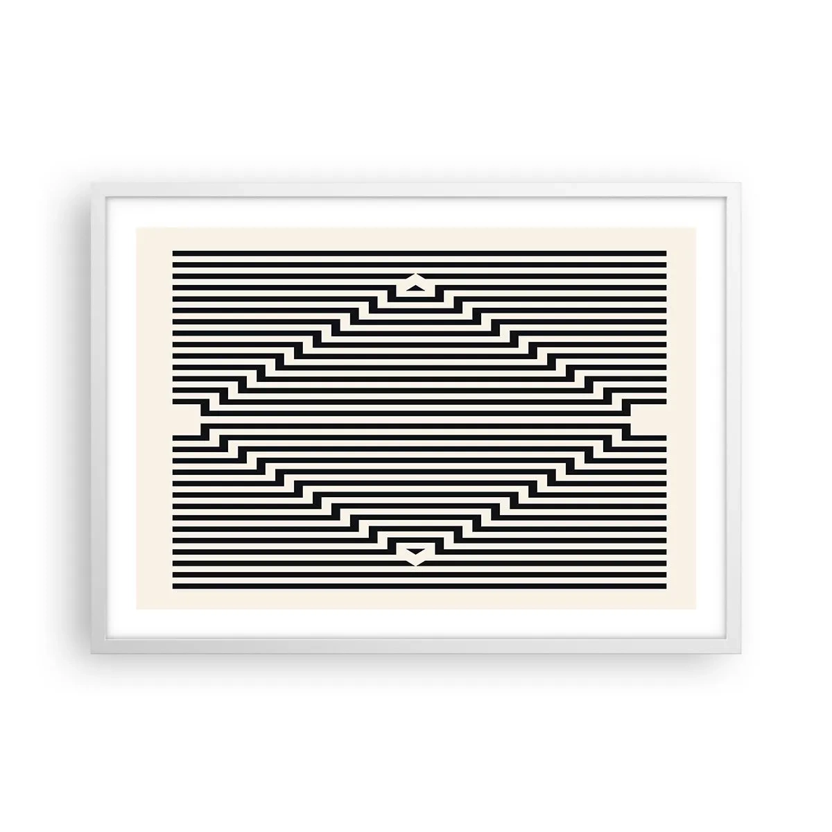 Poster in cornice bianca - Illusione geometrica - 70x50 cm