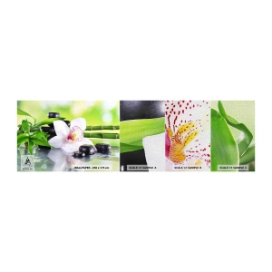 Campione di Fotomurale Premium Canvas - Freschezza rinfrescante - Bambù, Fiore, Orchidea - 100x30 cm