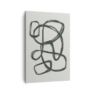 Quadro su tela - Stampe su Tela - Linee astratte che creano forme libere su uno sfondo chiaro - 70x100cm - Astrazione aggrovigliata - Decorazione murale moderna per soggiorno e camera da letto ARTTOR