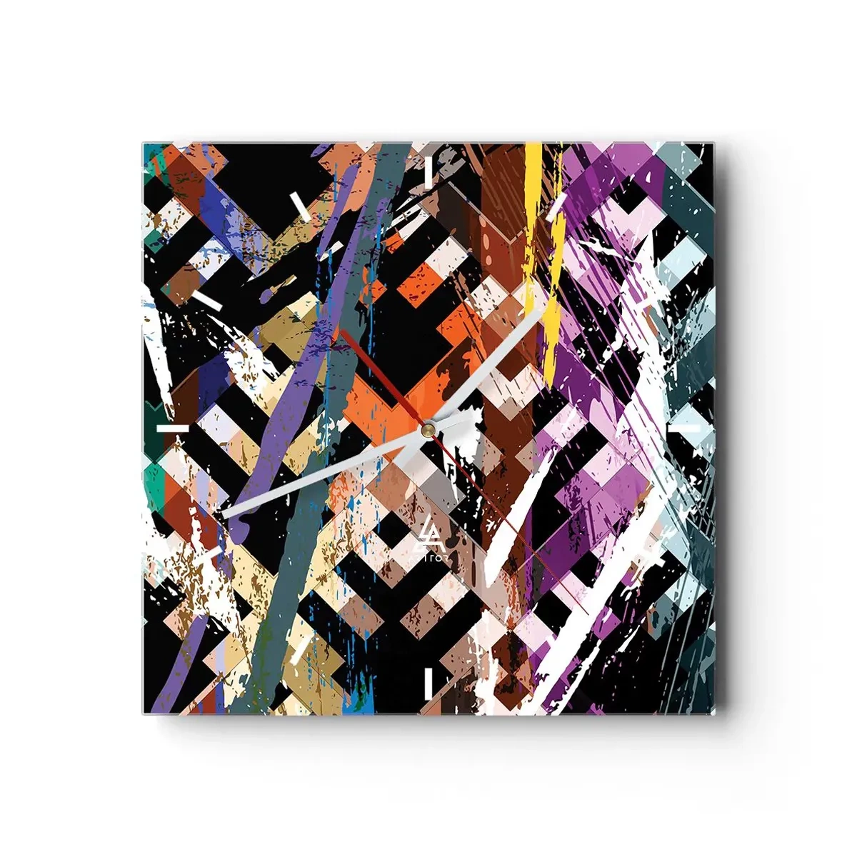 Orologio da parete - Orologio in Vetro - Elevato al quadrato - 40x40 cm