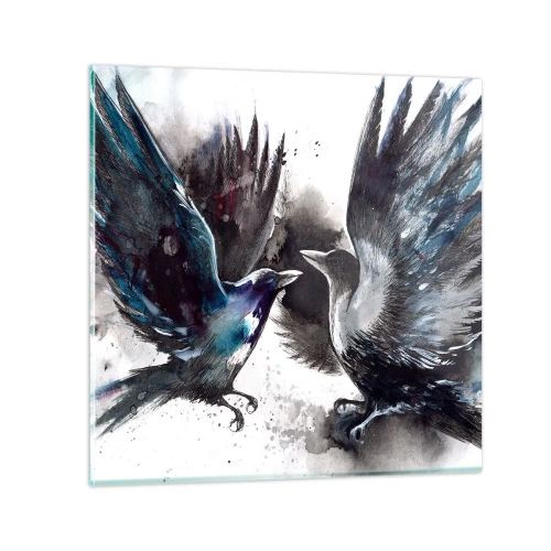 Quadro su vetro - Corvi imperiali - 50x50 cm
