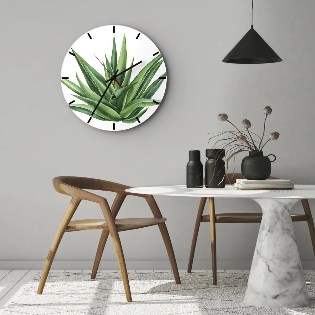 Orologio da parete - Orologio in Vetro - Verde - forza - vita - 30x30 cm
