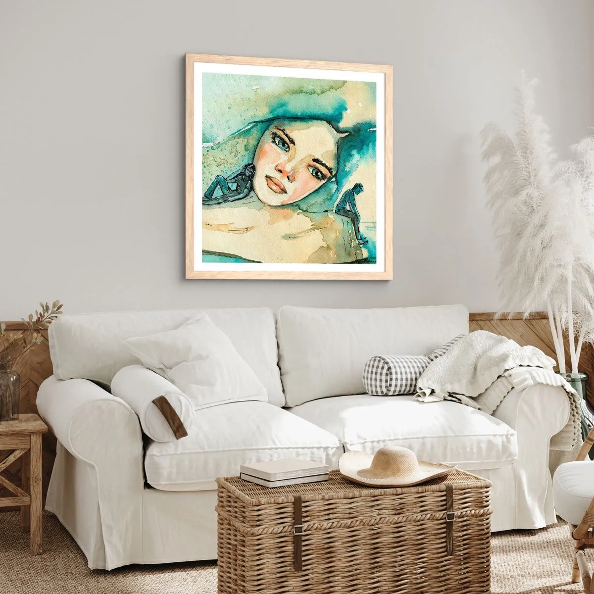 Poster in cornice rovere chiaro - Am I blue? - 50x50 cm