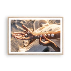 Poster in cornice rovere chiaro - La bellezza a portata di mano - 91x61 cm