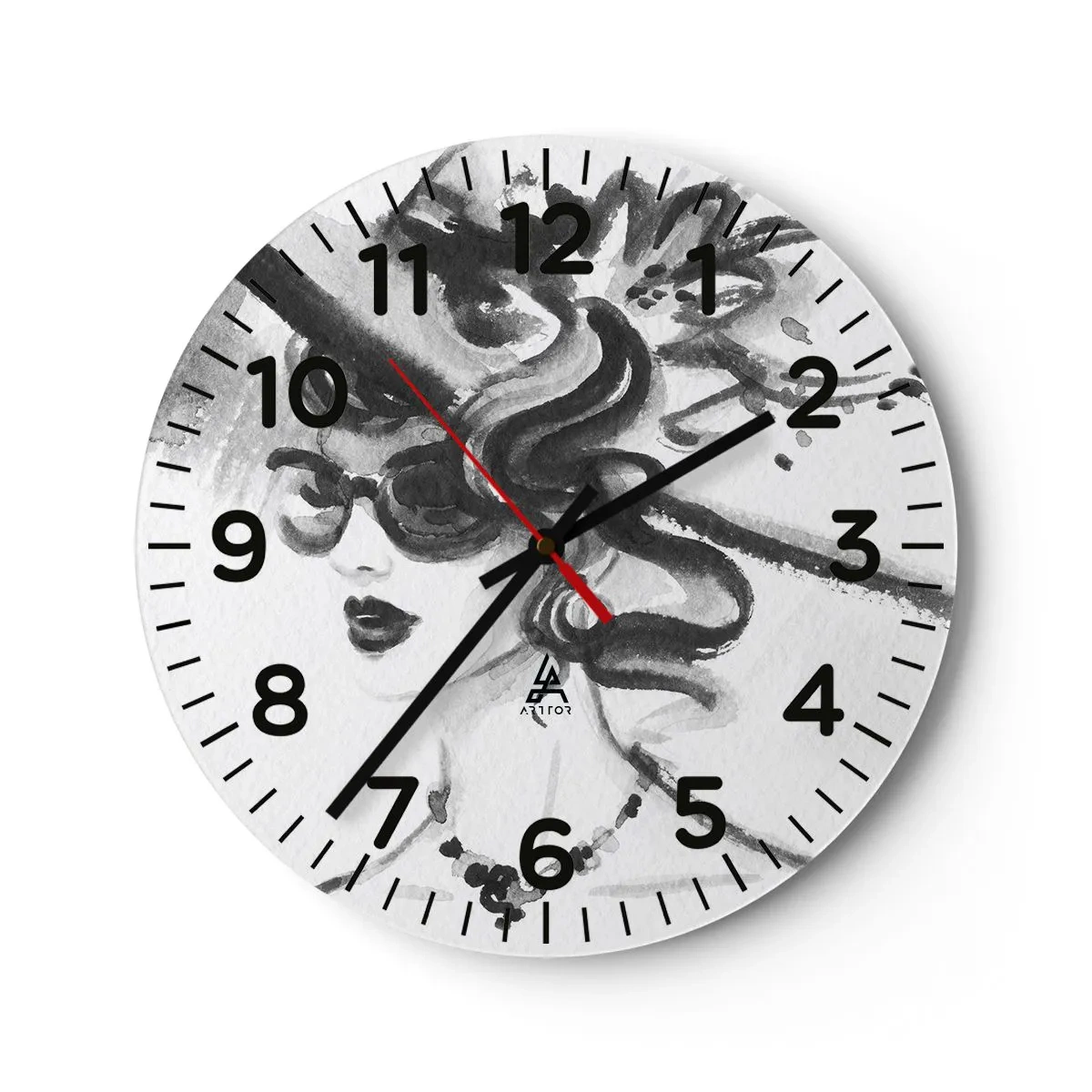 Orologio da parete - Orologio in Vetro - Donna di carattere - 40x40 cm