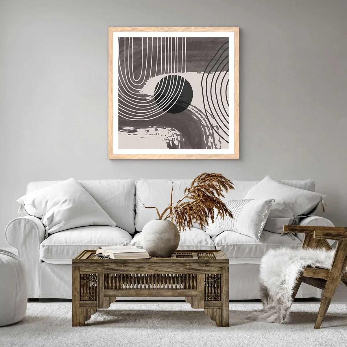 Poster in cornice rovere chiaro - L'ovale vittorioso - 50x50 cm