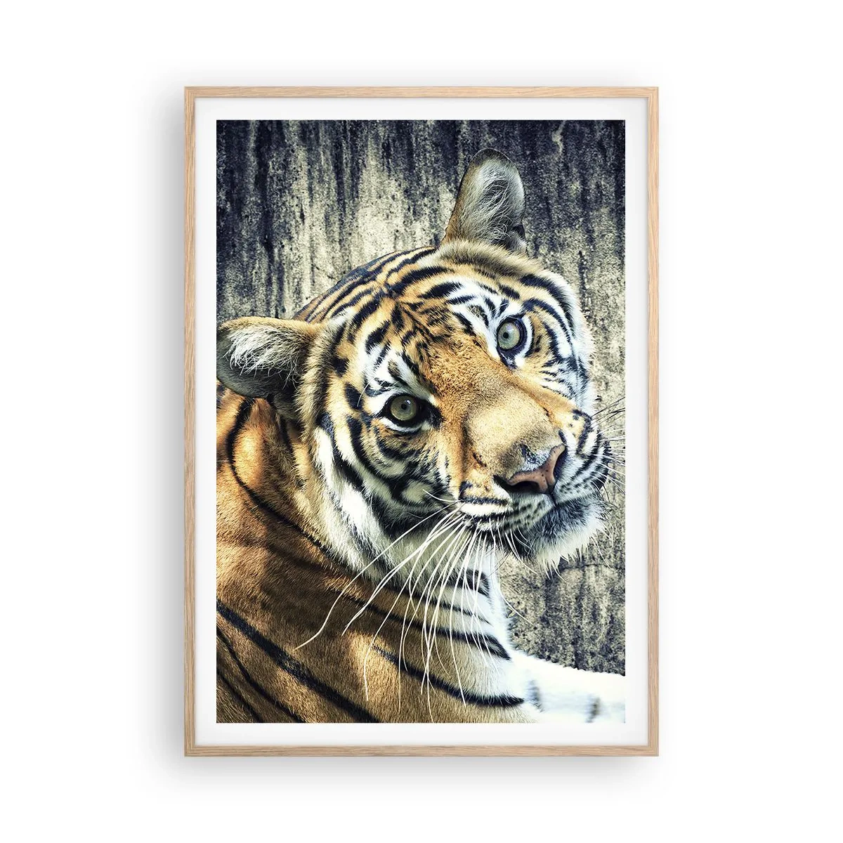 Poster in cornice rovere chiaro - Ritratto nei flussi di luce - 70x100 cm