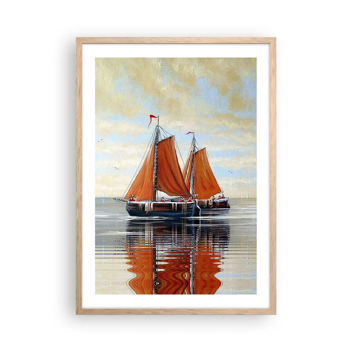 Poster in cornice rovere chiaro - Naviga, marinaio... - 50x70 cm