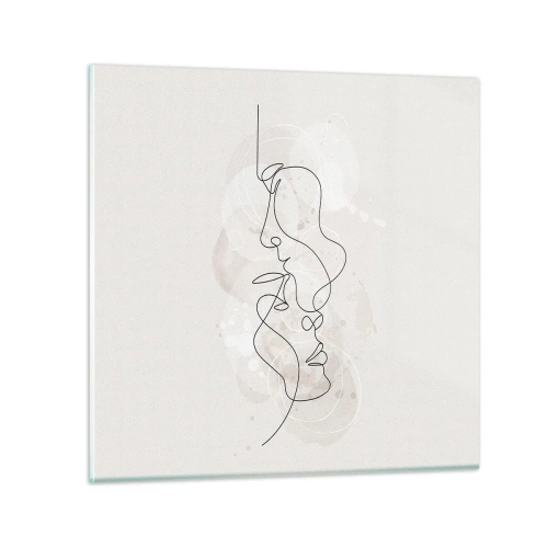 Quadro su vetro - Intrecciati in un abbraccio - 70x70 cm