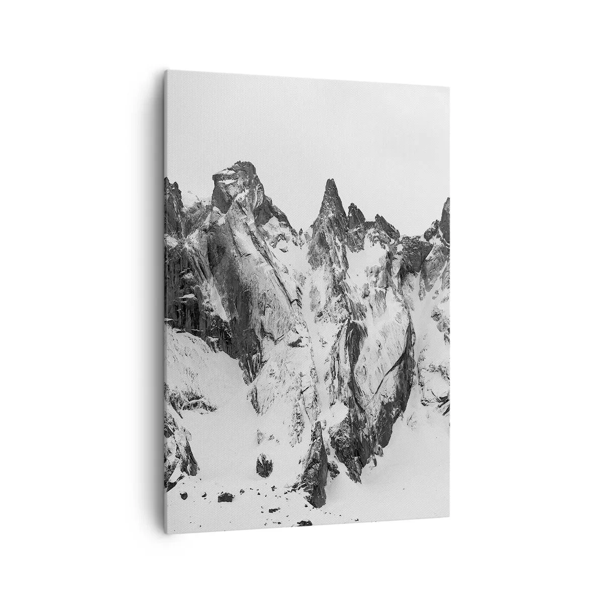 Quadro su tela - Stampe su Tela - Cime innevate bianche e nere - 70x100cm - Cresta minacciosa di granito - Decorazione murale moderna per soggiorno e camera da letto ARTTOR
