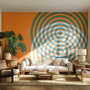 Fotomurali Premium Sand - Composizione astratta a cerchi - Astrazione, Pezzo, Quartieri - 200x140 cm