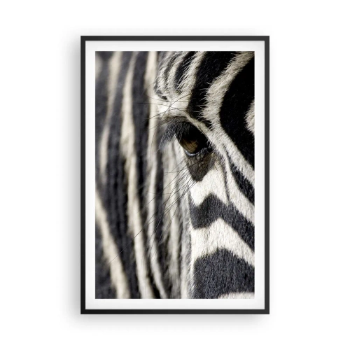 Poster in cornice nera - Ritratto a strisce - 61x91 cm
