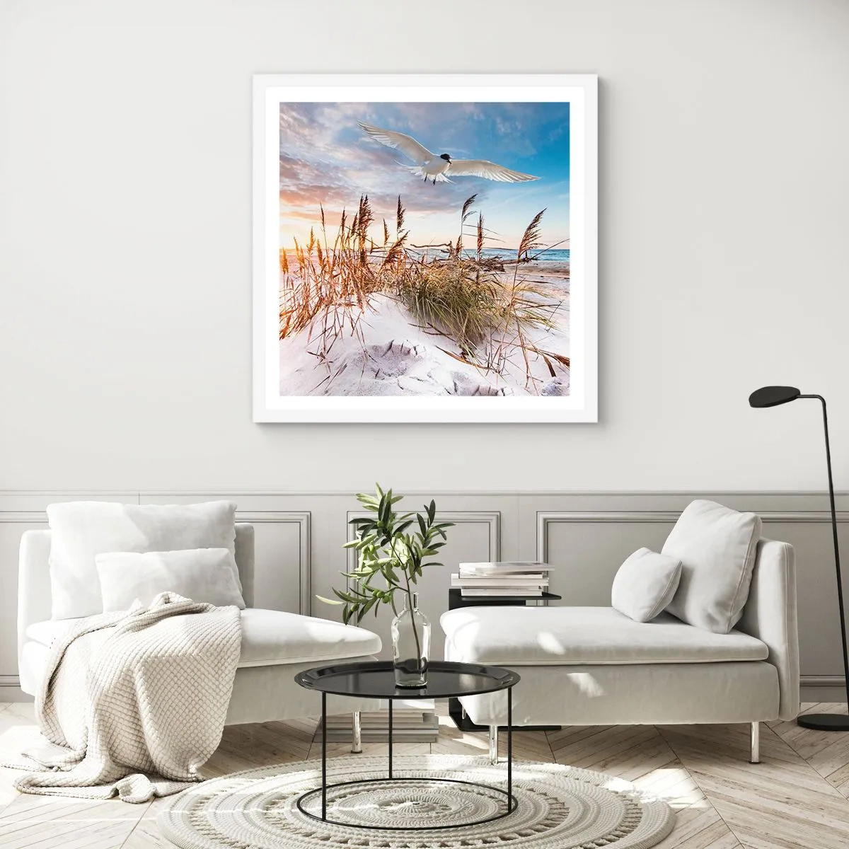 Poster in cornice bianca - Vento dal mare - 60x60 cm