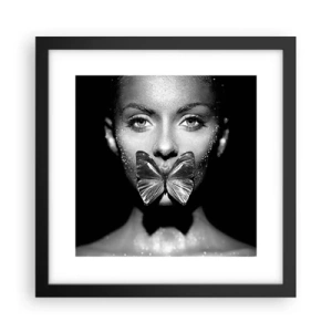 Poster in cornice nera - Il bacio delle farfalle - 30x30 cm
