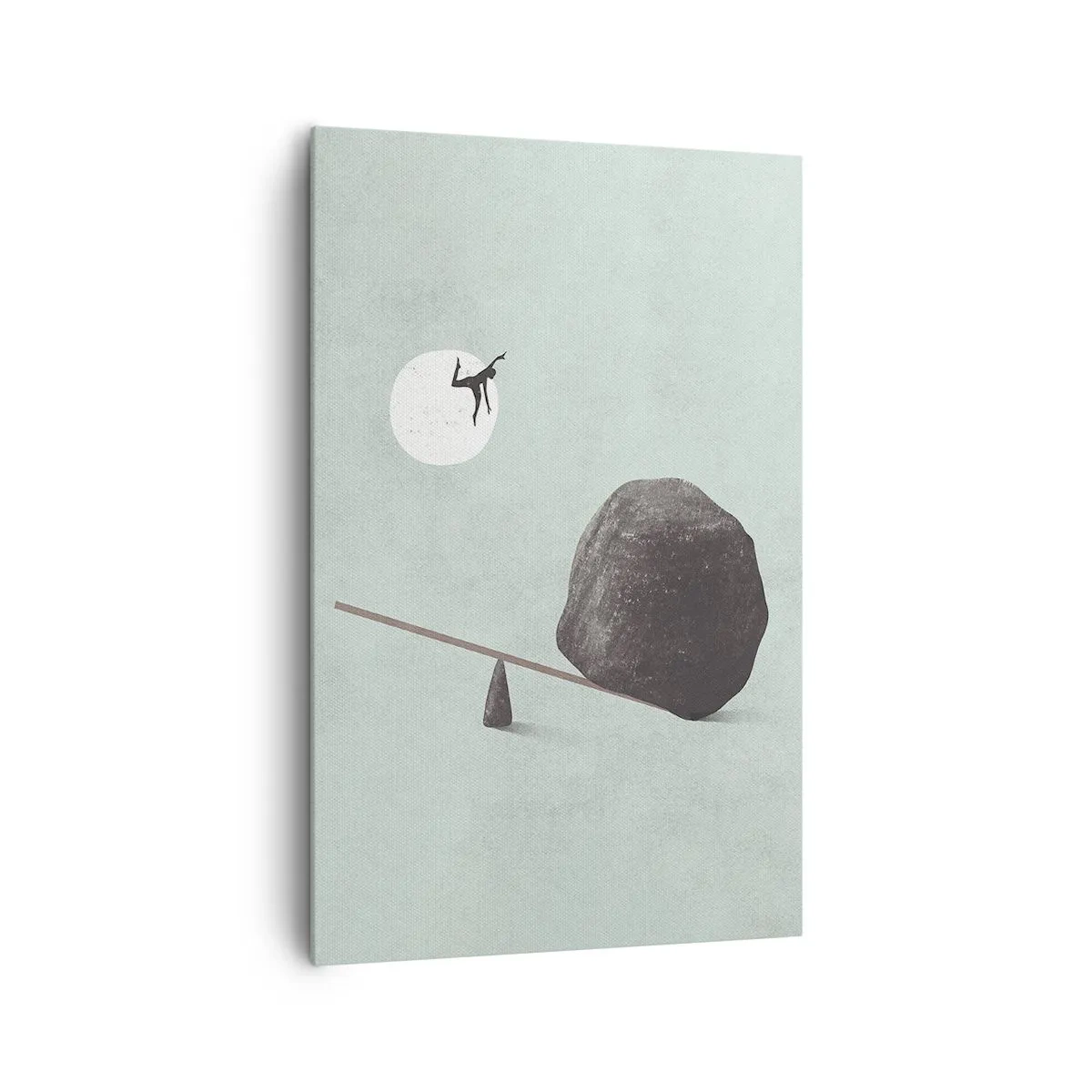 Quadro su tela - Stampe su Tela - Una scena simbolica con una figura in equilibrio su uno sfondo di cielo luminoso. - 80x120cm - Sogno adempiuto - Decorazione murale moderna per soggiorno e camera da letto ARTTOR