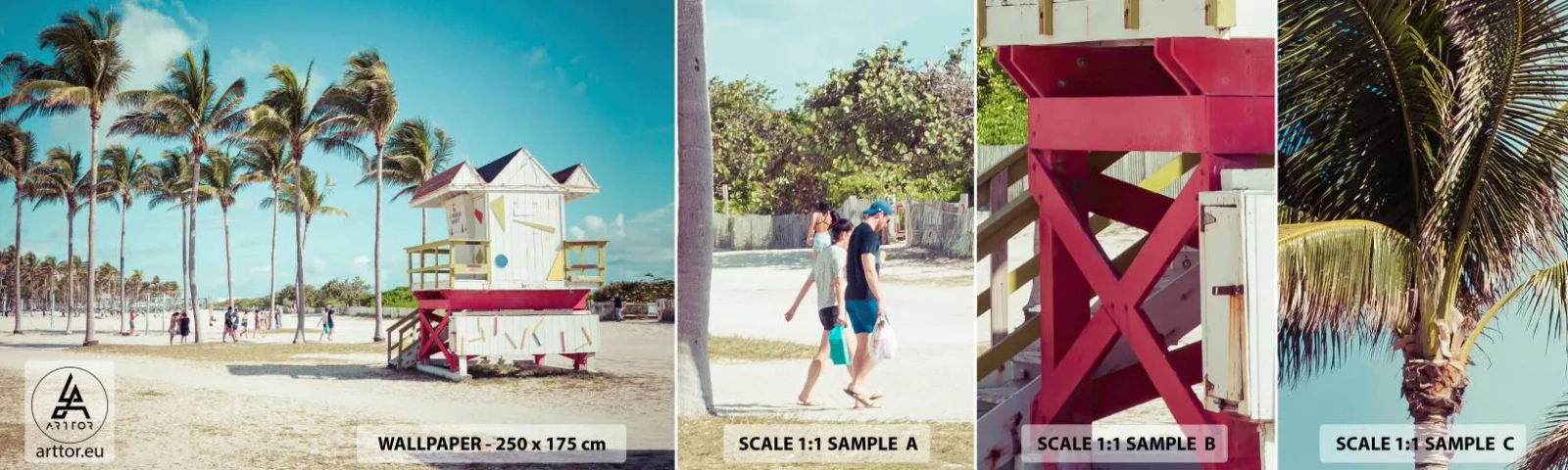 Campione Di Fotomurale Standard Eco - Ti aspetta una bella giornata - Paesaggio, Spiaggia, Florida - 100x30 cm