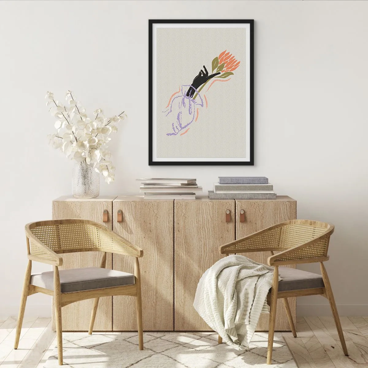 Poster in cornice nera - Tocco delicato - 61x91 cm