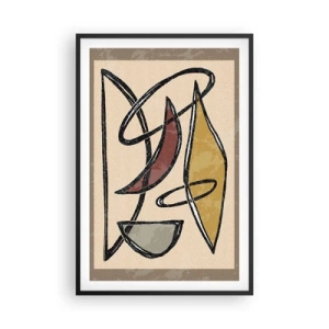 Poster in cornice nera - Composizione: archi e ovali - 61x91 cm